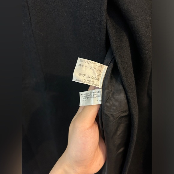 Pure cashmere black coat - Picture 5 of 5